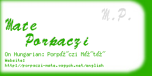 mate porpaczi business card